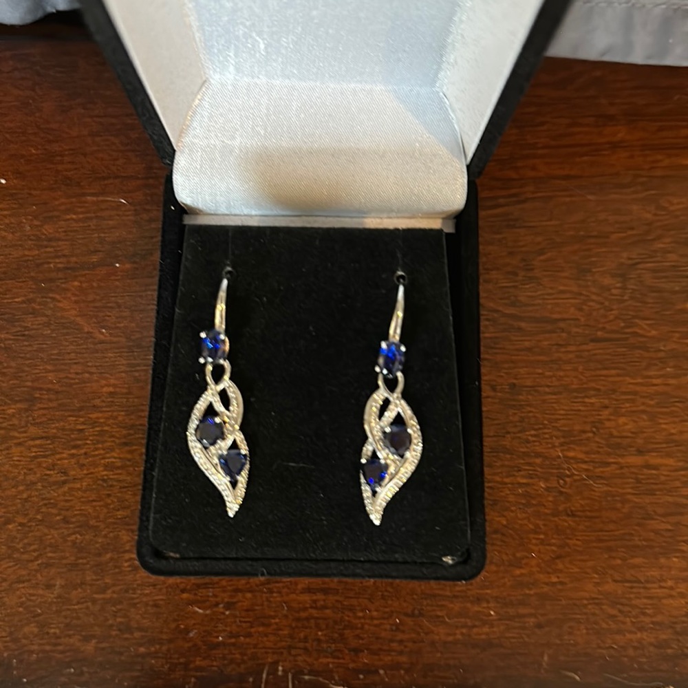 PAJ 925 Sapphire CZ Dangle earrings